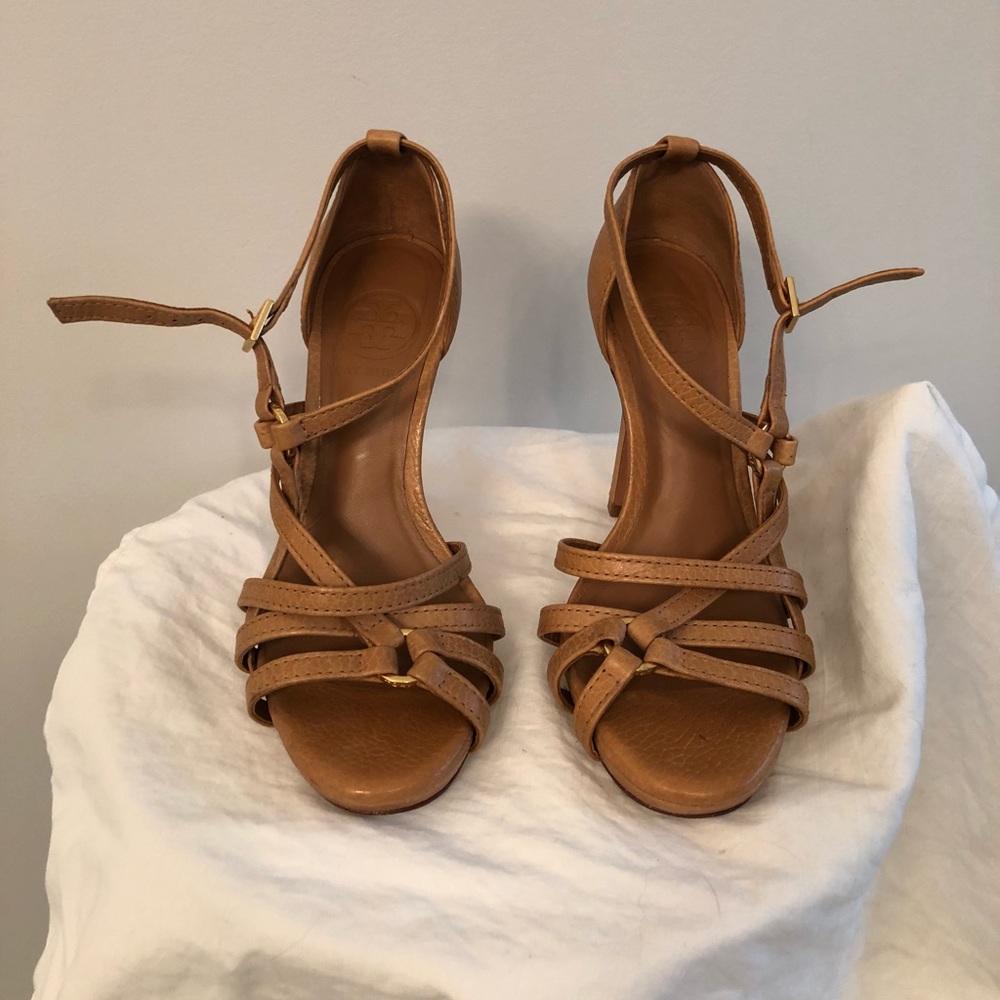 Tory Burch size 5 brown leather heels
